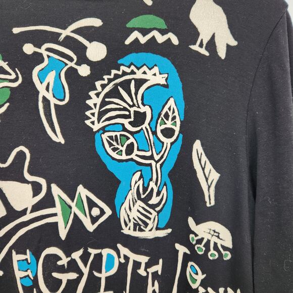 Tokuko 1er vol Black Embroidered Graphic Print Tunic Mini Dress Women's 9 (US M) - Picture 6 of 12